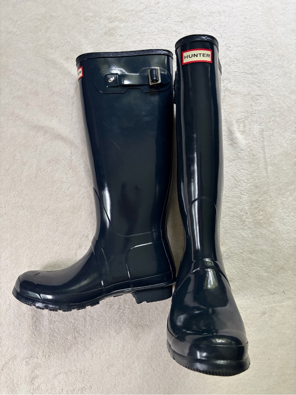 Hunter Navy Blue Original Tall Gloss Rain Boot Wellies